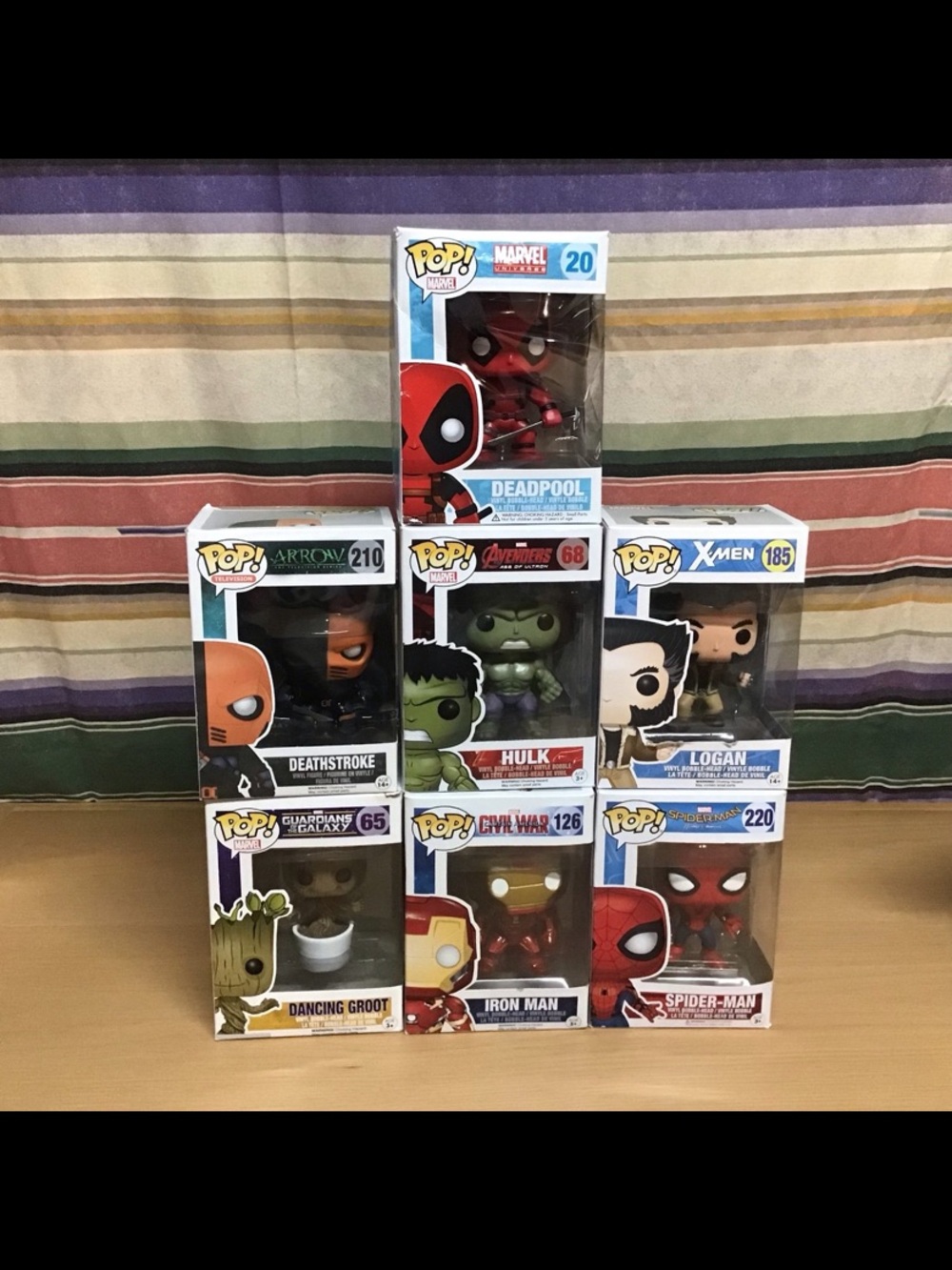 Lot Of 7 Funko Pop Super Heroes Dc And Marvel